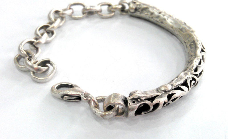 Antique Silver Plated Brass  Bracelet Components Findings For Your Craft   G11481