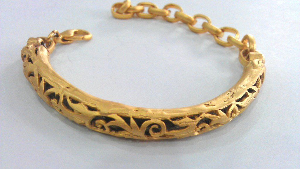 Large Bracelet  Components Findings For Your Craft , Antique Gold Plated Brass  G12940