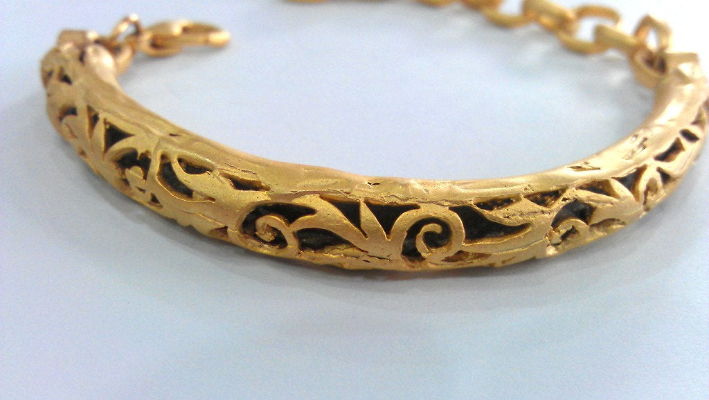 Large Bracelet  Components Findings For Your Craft , Antique Gold Plated Brass  G12940