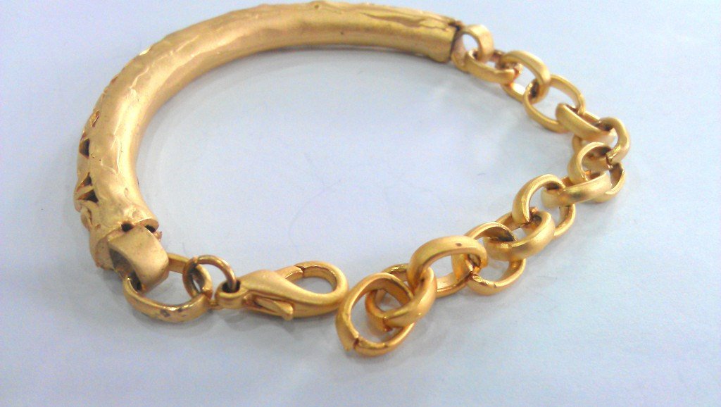 Large Bracelet  Components Findings For Your Craft , Antique Gold Plated Brass  G12940