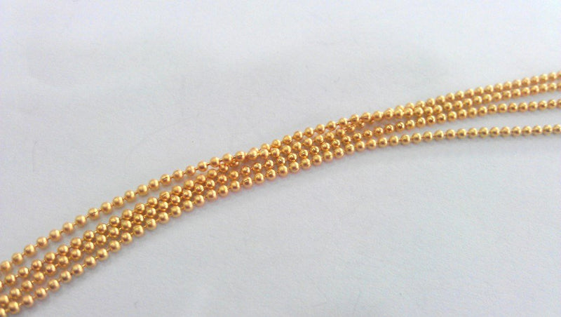 Gold Chain Ball Chain (1,5mm), Gold Plated Brass 1 Meter - 3.3 Feet   G64