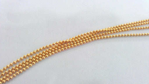 Gold Chain Ball Chain (1,5mm), Gold Plated Brass 1 Meter - 3.3 Feet   G64