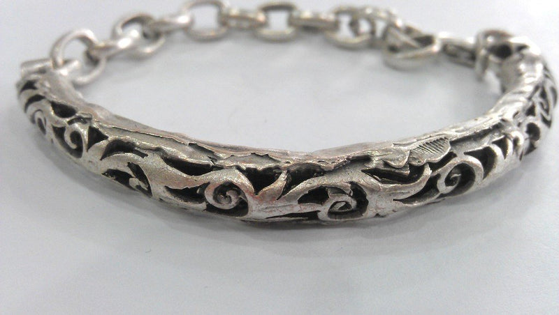 Antique Silver Plated Brass  Bracelet Components Findings For Your Craft   G11481