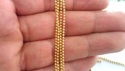 Gold Chain Ball Chain (1,5mm), Gold Plated Brass 1 Meter - 3.3 Feet   G64