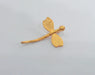 4 Gold Dragonfly Charms,, Gold Plated Brass  G67