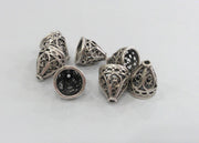 2 Silver Cone Findings Silver Plated Brass Findings G10795