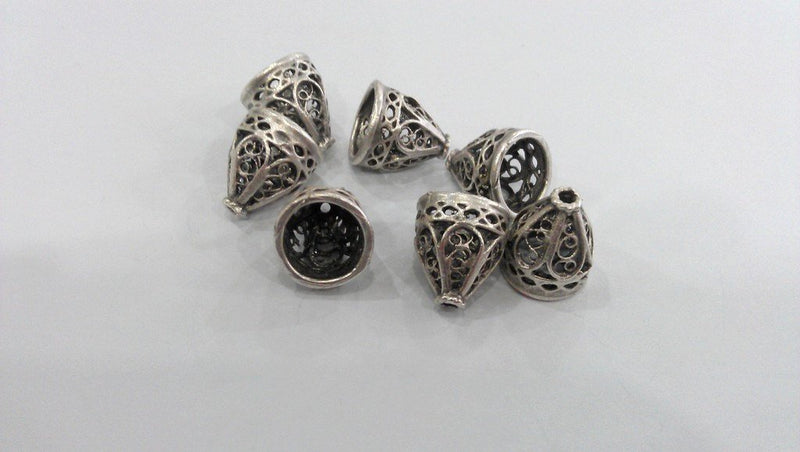 10 Silver Cone Findings Silver Plated Brass Findings G10795