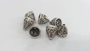 2 Silver Cone Findings Silver Plated Brass Findings G10795