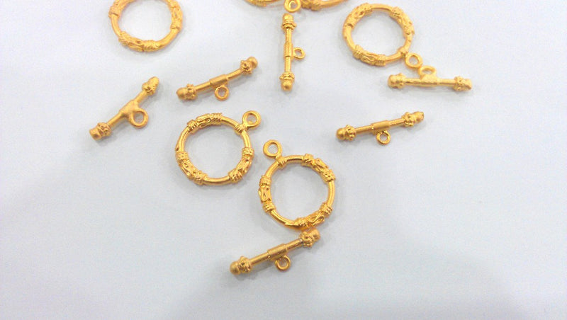 2 sets  Toggle Clasp  Findings ,  Gold Plated Brass G85