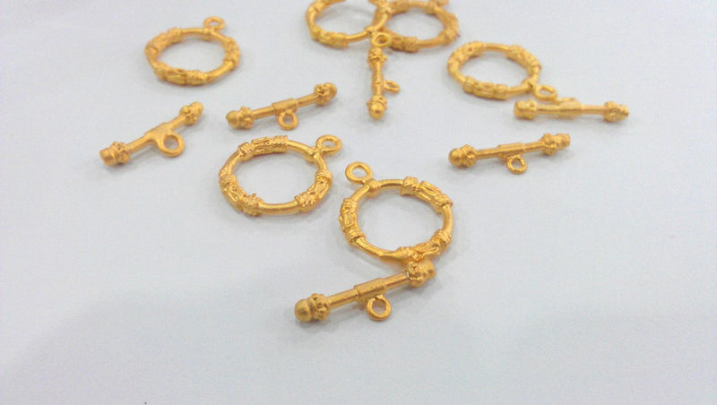 2 sets  Toggle Clasp  Findings ,  Gold Plated Brass G85