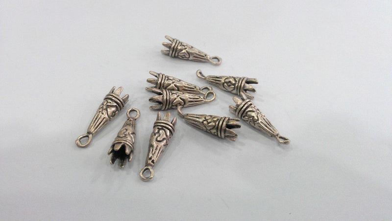 4 Pcs Antique Silver Plated Brass Findings,Pendant  G13521