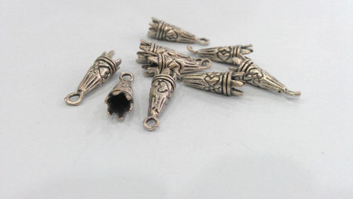 4 Pcs Antique Silver Plated Brass Findings,Pendant  G13521