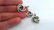 2 Silver Charm Antique Silver Plated Brass  Charms  G11914