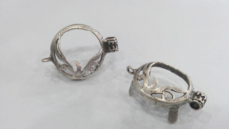 Silver Plated Brass Bezels, Mountings,Connector ,Findings,  G101
