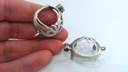 Silver Plated Brass Bezels, Mountings,Connector ,Findings,  G101