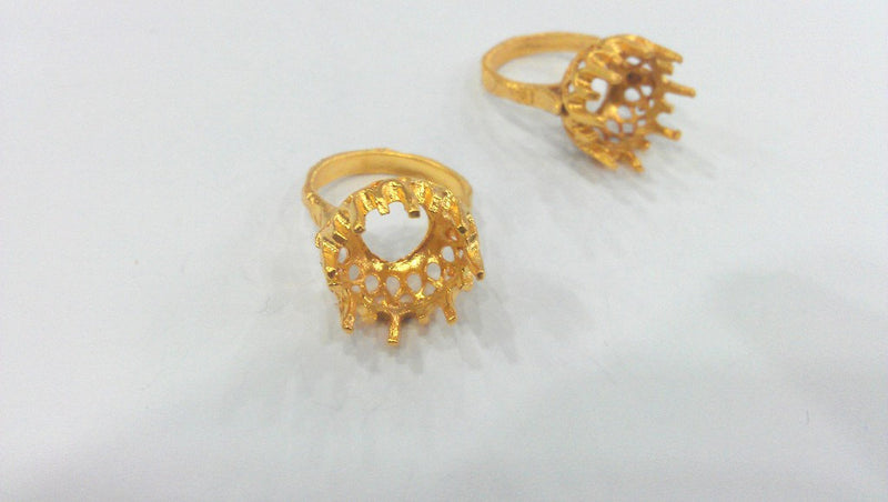 Ring Base Blank (12 mm Blank) , Gold Plated Brass  G110