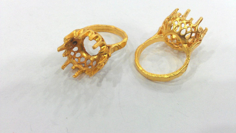 Ring Base Blank (12 mm Blank) , Gold Plated Brass  G110