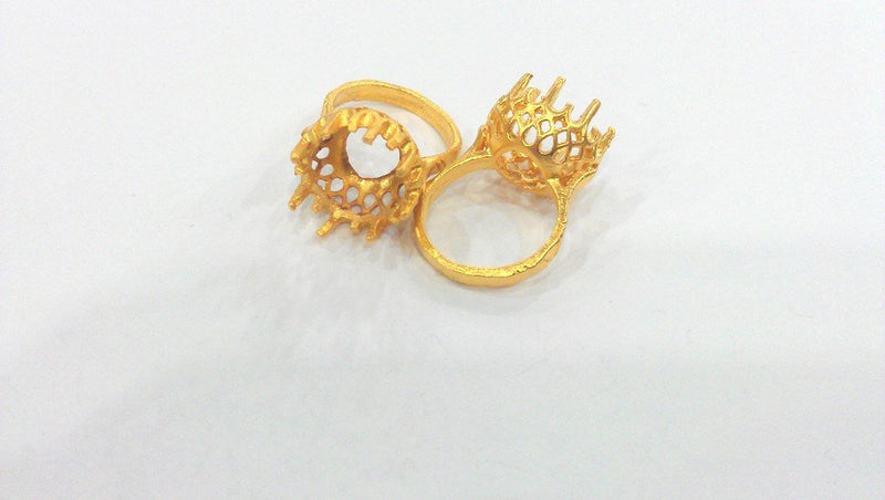 Ring Base Blank (12 mm Blank) , Gold Plated Brass  G110