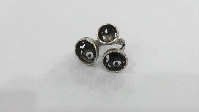 Silver Plated Brass Ring Base Blank (10-12-14 mm Blank) G13669