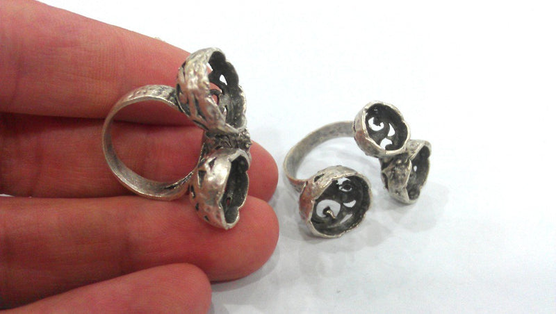 Silver Plated Brass Ring Base Blank (10-12-14 mm Blank) G13669