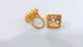 Ring Blank (16x16 mm Blank) , Gold Plated Brass G113