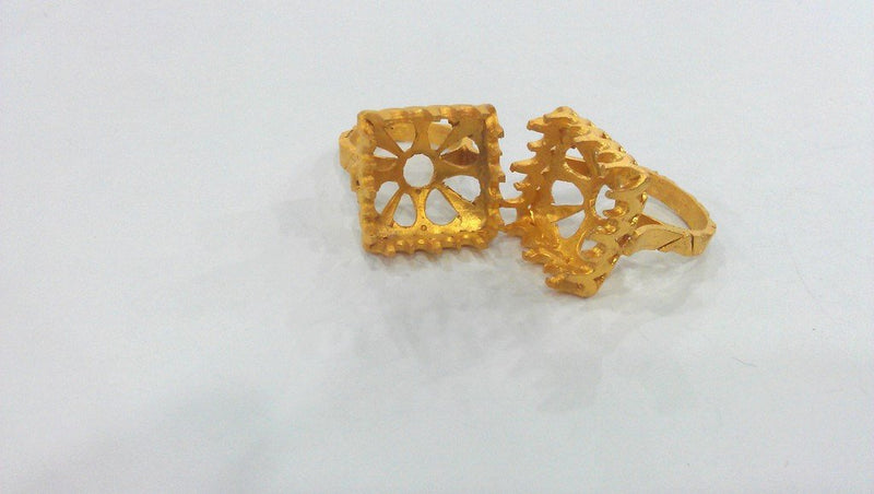 Ring Blank (16x16 mm Blank) , Gold Plated Brass G113