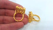 Ring Blank (16x16 mm Blank) , Gold Plated Brass G113
