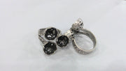 Antique Silver Plated Brass Adjustable Ring Base Blank  (9mm Blank)  G116
