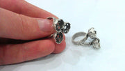 Antique Silver Plated Brass Adjustable Ring Base Blank  (9mm Blank)  G116