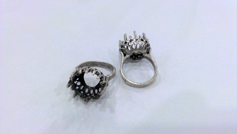 3 Pcs Silver Plated Brass Ring Blank (12mm Blank) G117