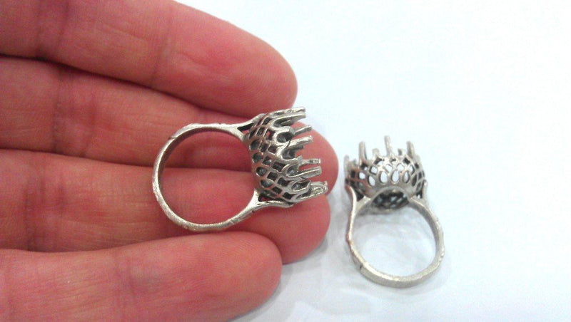 3 Pcs Silver Plated Brass Ring Blank (12mm Blank) G117
