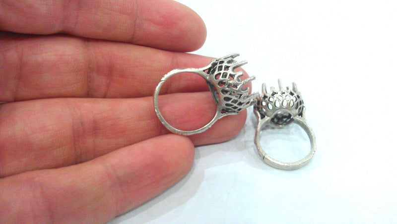 1 Pc Silver Plated Brass Ring Base Blank (12mm Blank) G117