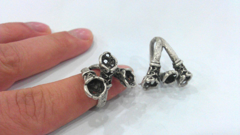 Antique Silver Plated Brass Ring Base Blank  (6mm Blank)  G14558