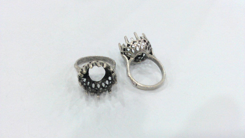3 Pcs Silver Plated Brass Ring Blank (12mm Blank) G117