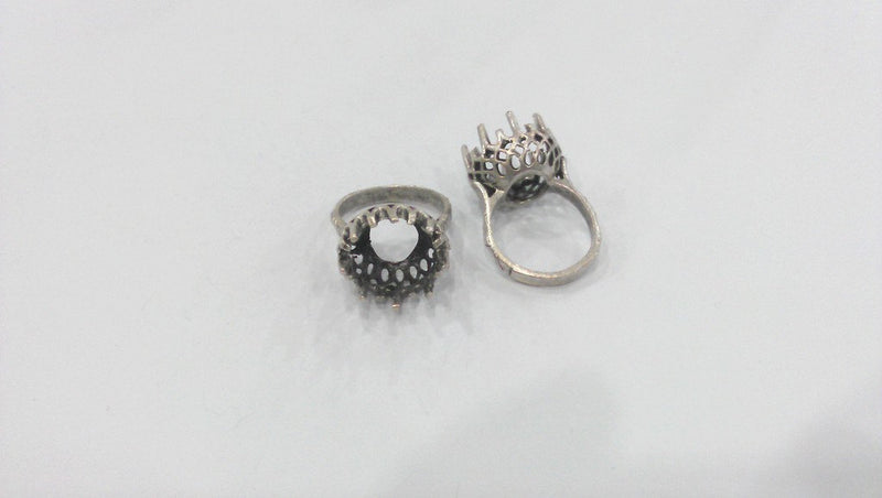 3 Pcs Silver Plated Brass Ring Blank (12mm Blank) G117