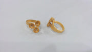 5 Pcs Adjustable Ring Blank  (6 mm blank)  Gold Plated Brass  G11494