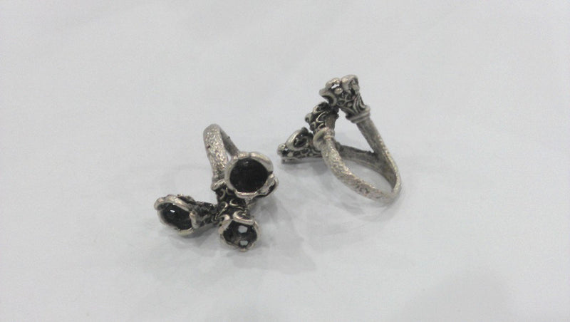 Antique Silver Plated Brass Ring Base Blank  (6mm Blank)  G14558