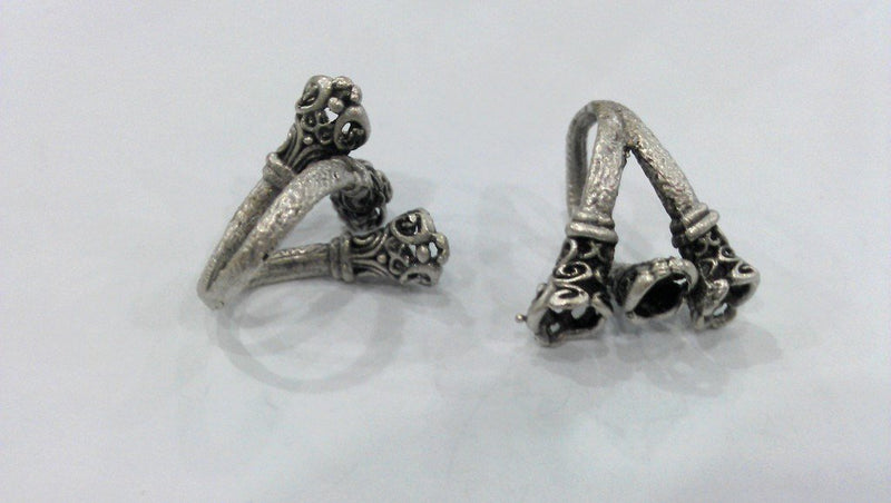 Antique Silver Plated Brass Ring Base Blank  (6mm Blank)  G14558