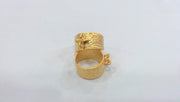 Adjustable Ring Base Blank with a Loop Setting Findings , Gold Plated Brass G120