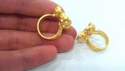 Adjustable Ring Base Blank  (9mm Blank)   Gold Plated Brass  G122