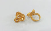Adjustable Ring Base Blank  (9mm Blank)   Gold Plated Brass  G122