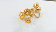 Adjustable Ring Base Blank ( 10-12-14 mm Blank) Gold Plated Brass G121