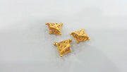 4 Pcs Cone Findings , Gold Plated Brass G9226