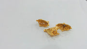 4 Pcs Cone Findings , Gold Plated Brass G9226