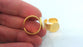 3 Gold Plated Ring Blank Base Bezel Setting  Adjustable Ring Blank  (15mm Blank)  , Gold Plated Brass  G12934