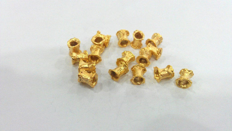 10 Gold Spacer Beads , Gold Plated Brass  G9232