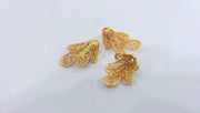 2 Gold Plated Cones  Bead Caps , Findings , Gold Plated Brass G14363