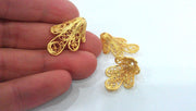 2 Gold Plated Cones  Bead Caps , Findings , Gold Plated Brass G14363