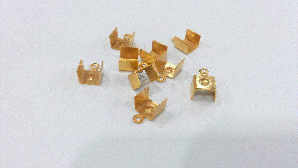 10 Gold Cord Ends  Findings  Gold Plated G21265