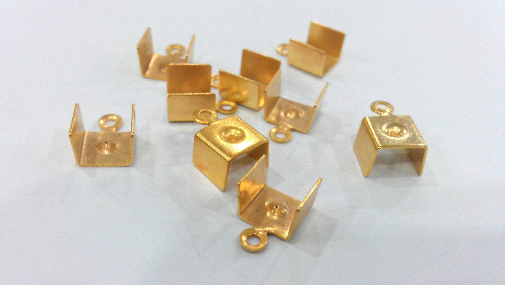 10 Gold Cord Ends  Findings  Gold Plated G21265